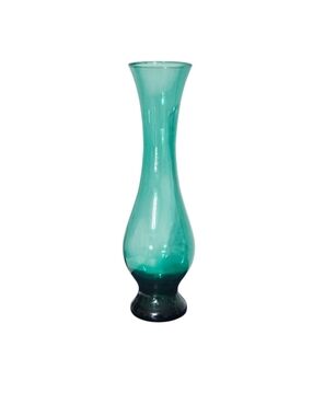 Vintage Green Handblown 9-5/8" Vase